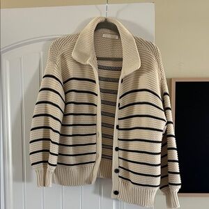 Wyeth Striped Cream and Black Cardigan